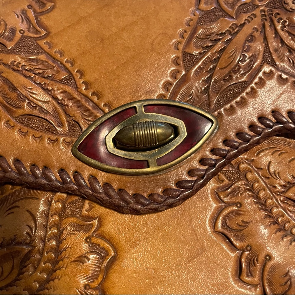 Vintage Tooled Leather Handbag - Picture 7 of 7